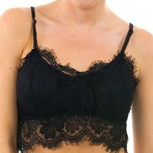Fornia lace and fringe bralette